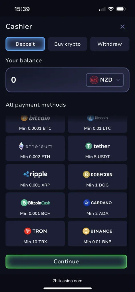 7bit casino payment