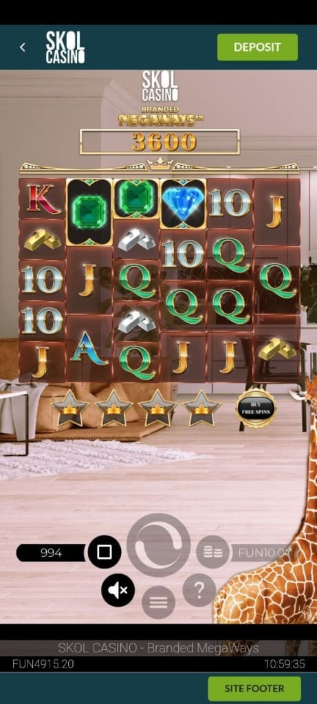 Skol casino Screen