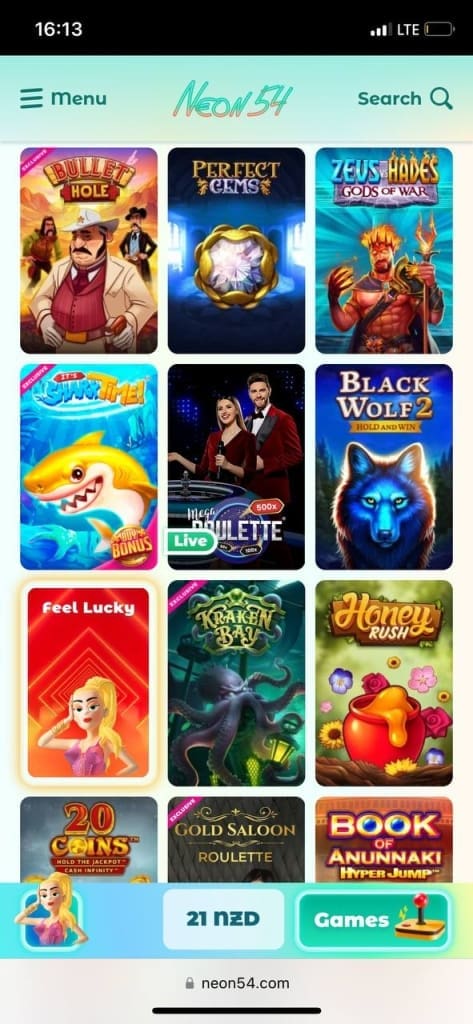 Neon54 games list