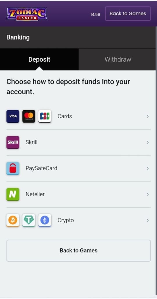zodiac Deposit