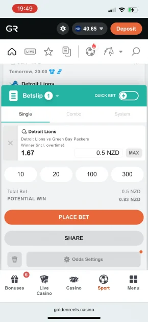 Golden Reels Casino Betting