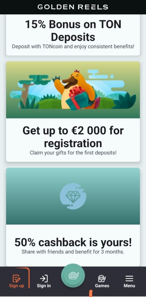 Golden Reels Casino Bonus
