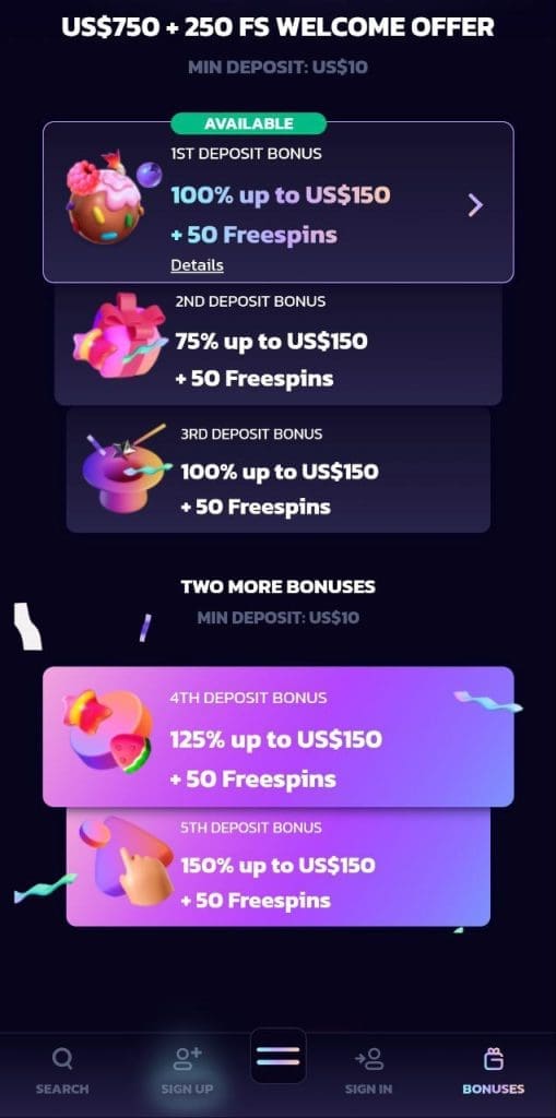 21bit Casino screen
