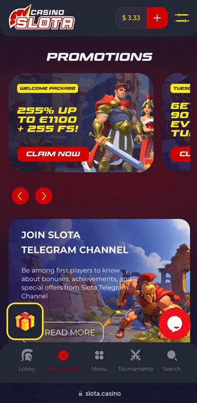 list of slota bonuses available