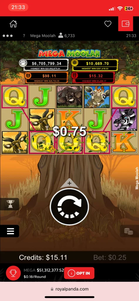 Royal Panda Casino game