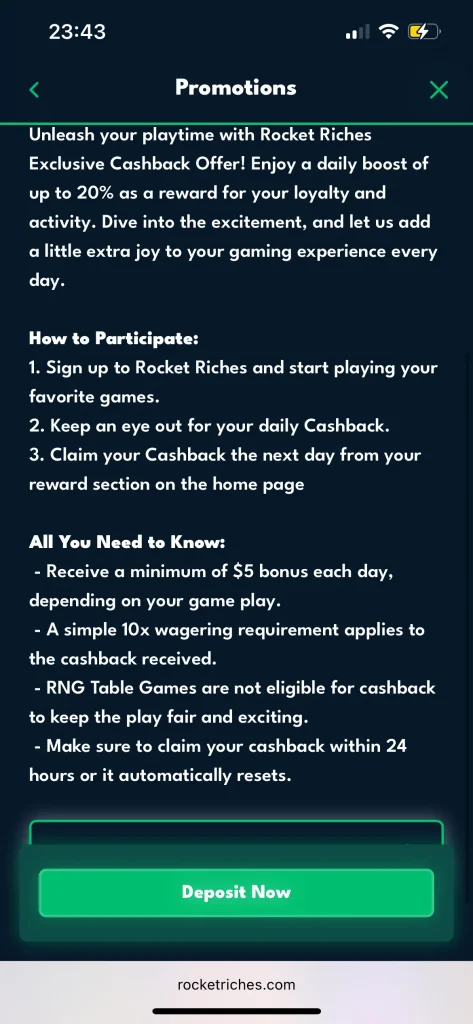 Rocket Riches promo