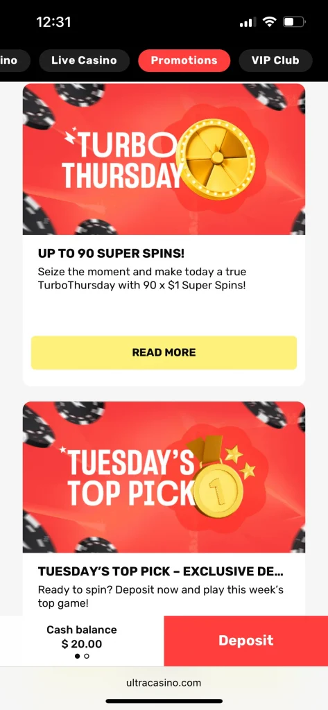UltraCasino bonus