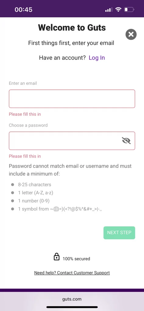guts casino login
