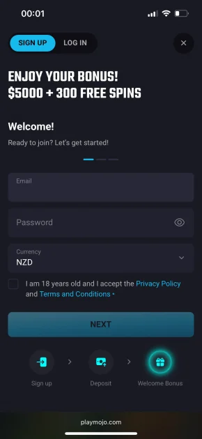 Play Mojo Casino sing up