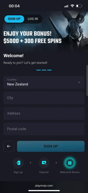 Play Mojo Casino sing up