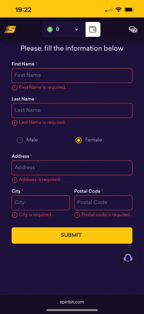 SpinBit Casino Login