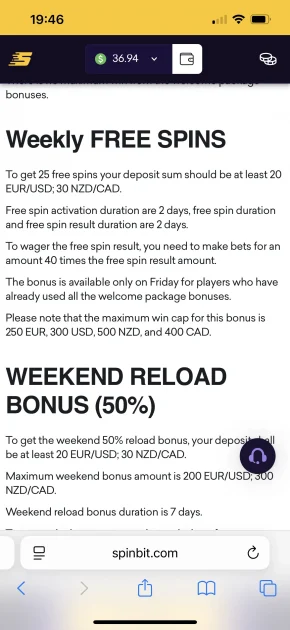 SpinBit Casino Bonus
