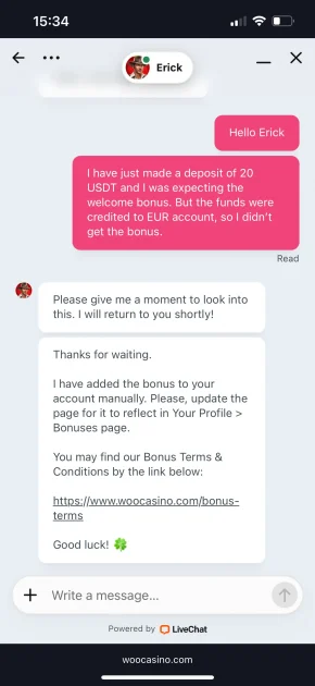 Woo Casino Support