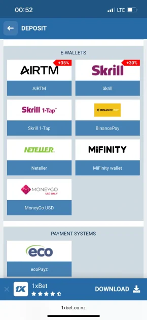 1xbet casino deposit