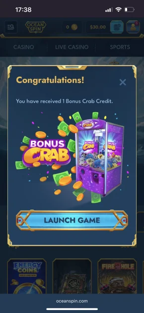 Oceanspin Casino bonus