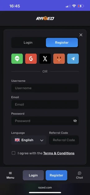 Razed Casino Registration