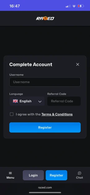 Razed Casino Registration