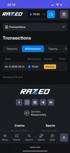 Razed Casino Withdrawals